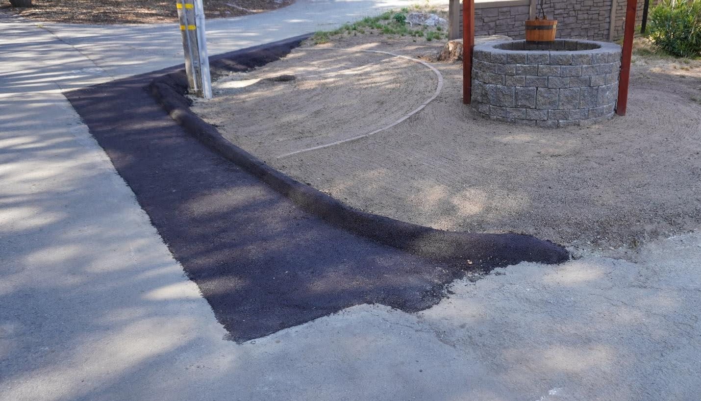 All raked and bricks replaced.