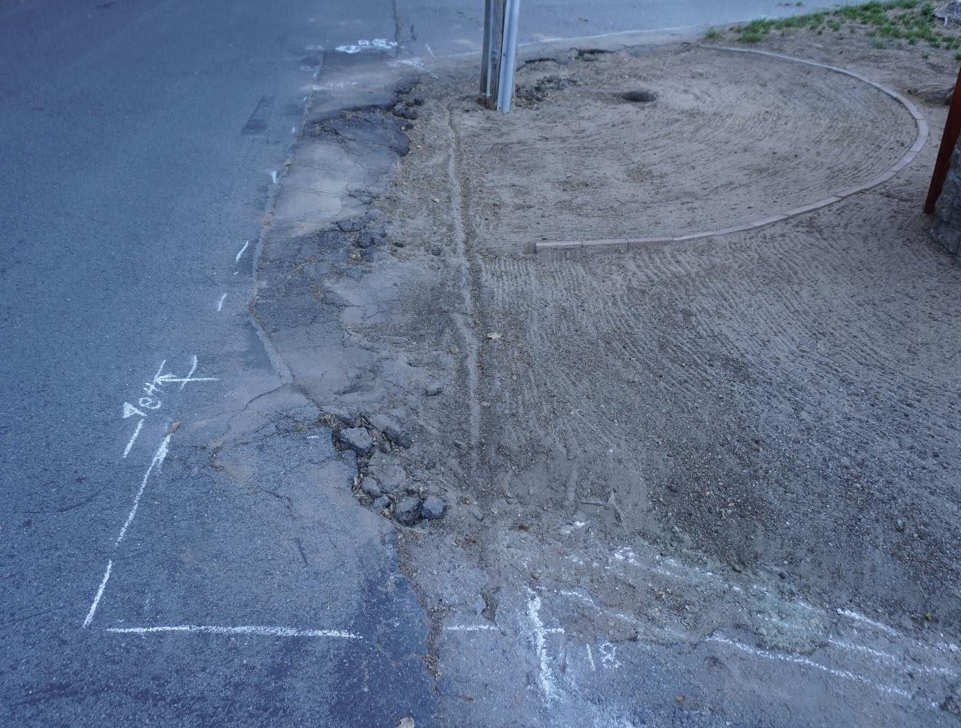 I made a brick border eleven feet around the pole as a guide. Now we can landscape ‘Our’ area without intruding on ‘Theirs’. Don’t look too bad either.